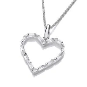 Sparkly Open Heart Pendant
