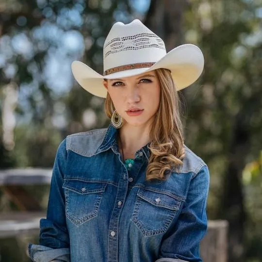 Stampede Western Vented Straw Hat- The Palomino with Cattleman Crown