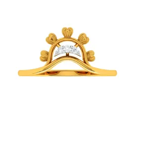Stone Studded Fashionable Designed 18KT Women's Gold Ring