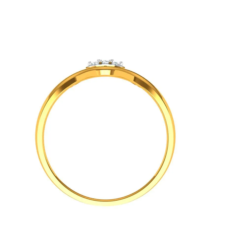 Stone Studded Fashionable Designed 18KT Women's Gold Ring