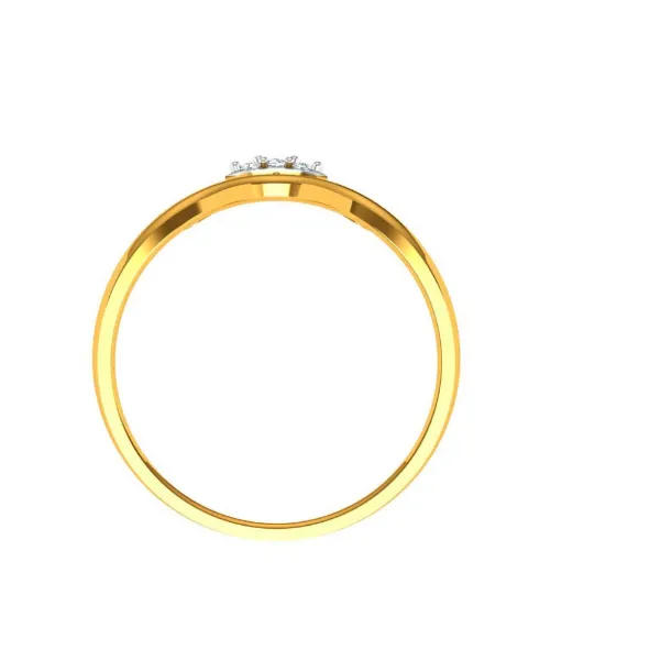Stone Studded Modern Designed 14KT Women's Gold Ring