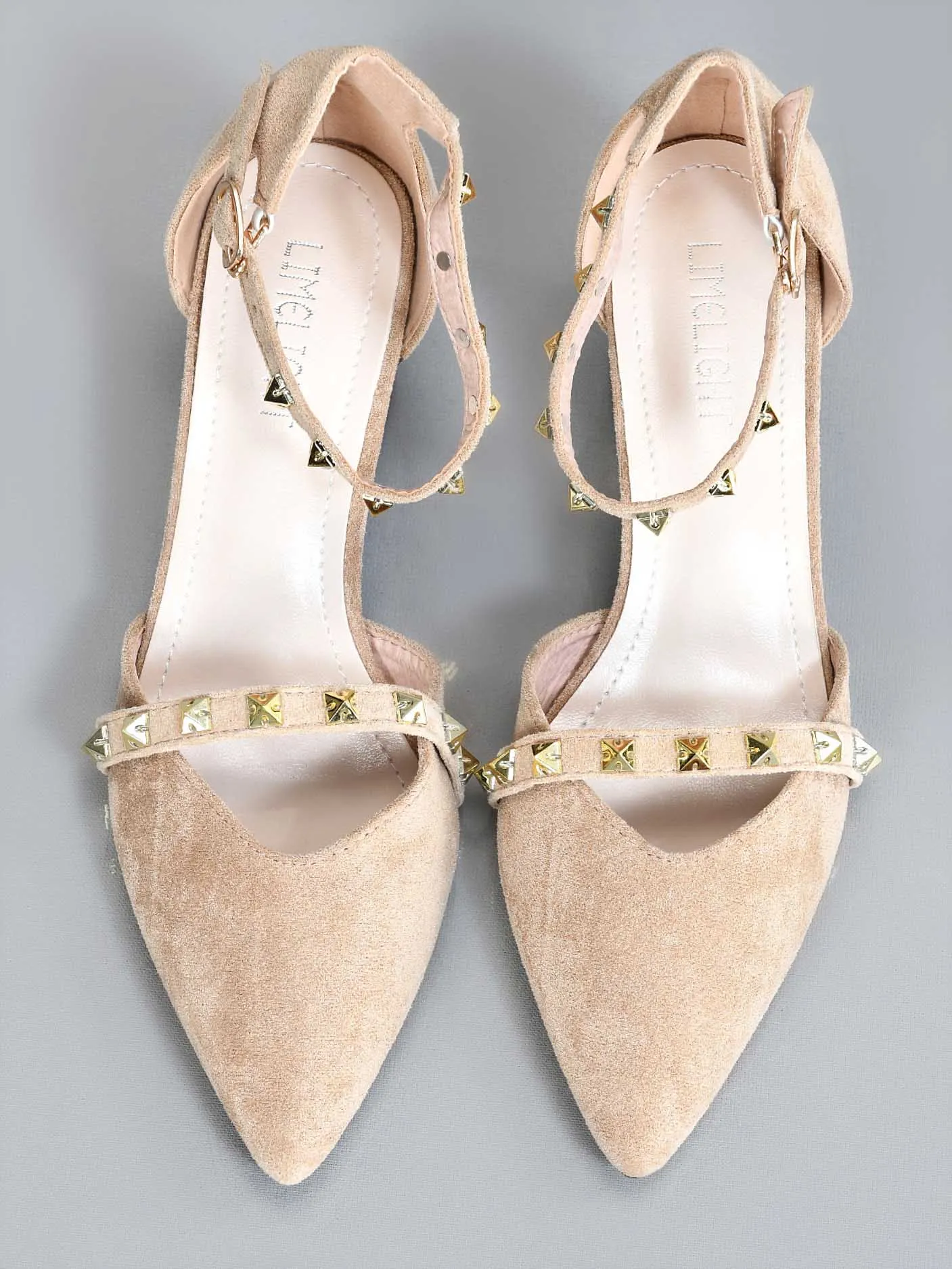 Studded Block Heels- Khaki