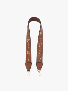 Studded Guitar Strap: Brown