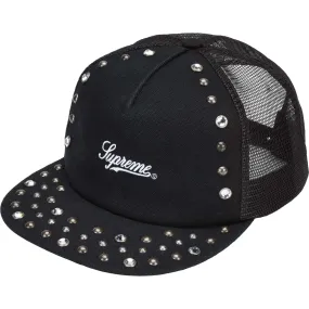 Supreme x B.B. Simon Studded Black Canvas Mesh Back 5-Panel Hat