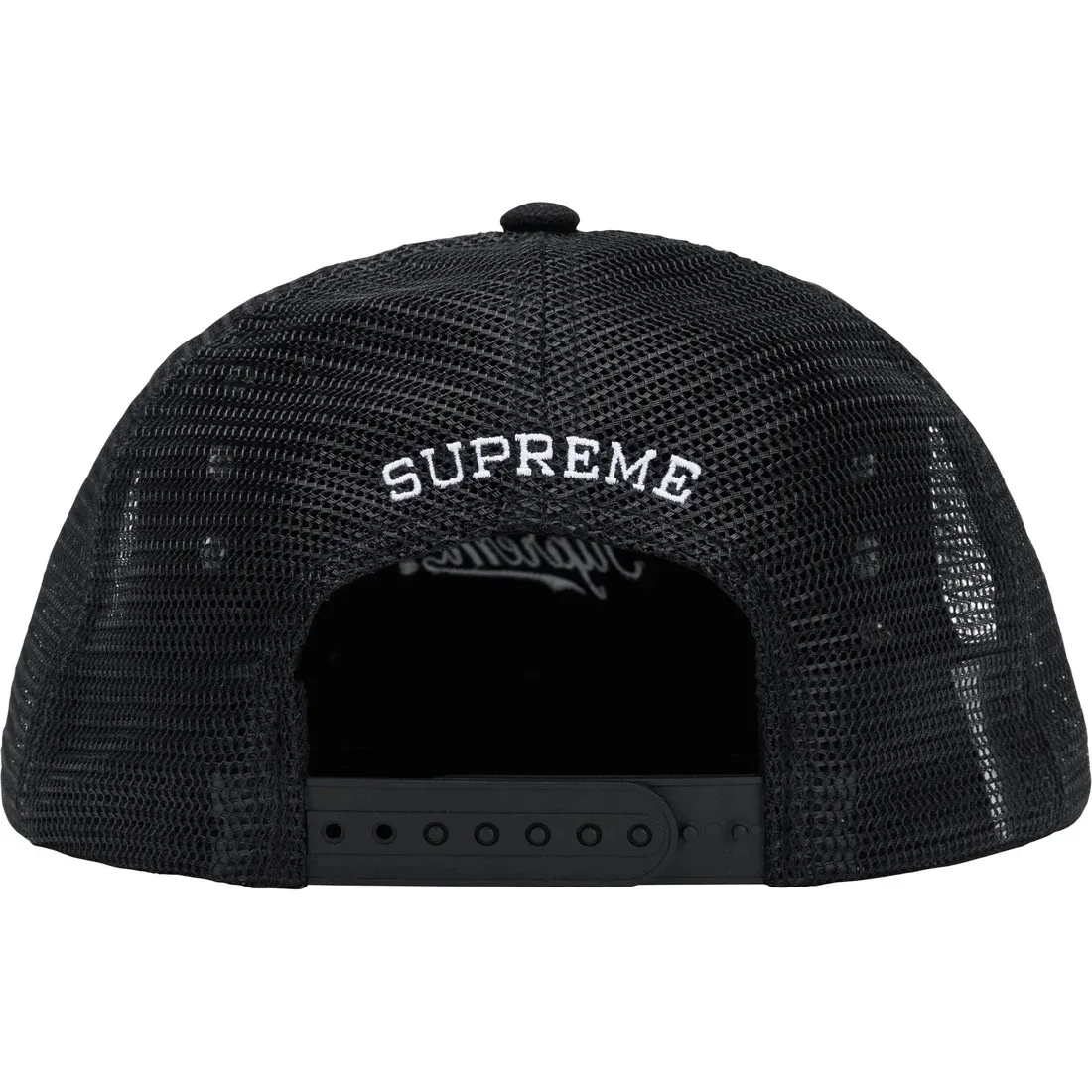 Supreme x B.B. Simon Studded Black Canvas Mesh Back 5-Panel Hat