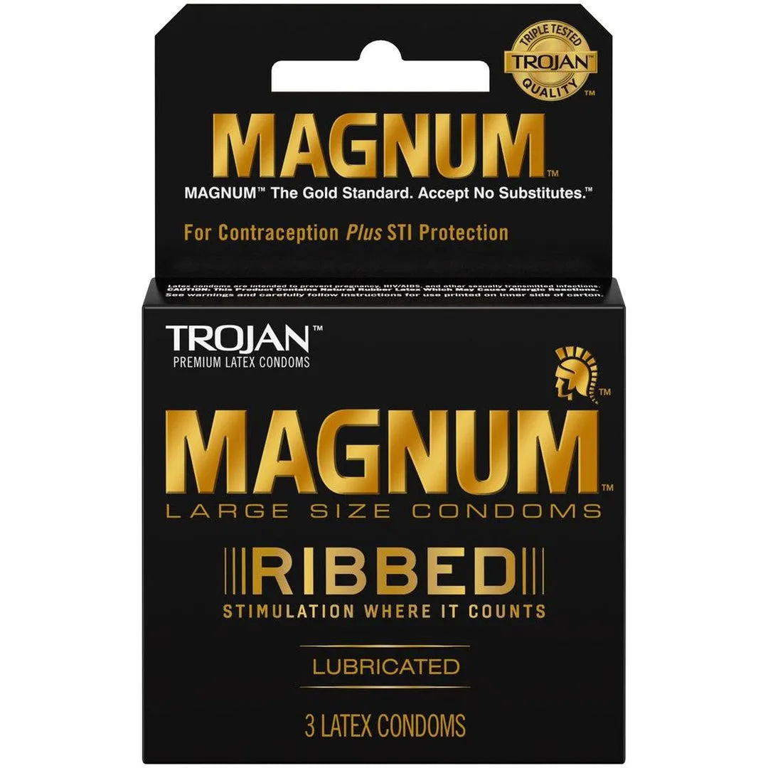 Trojan Magnum Ribbed Large Size Condoms