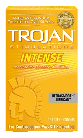 Trojan Stimulations Intense Ribbed Condoms
