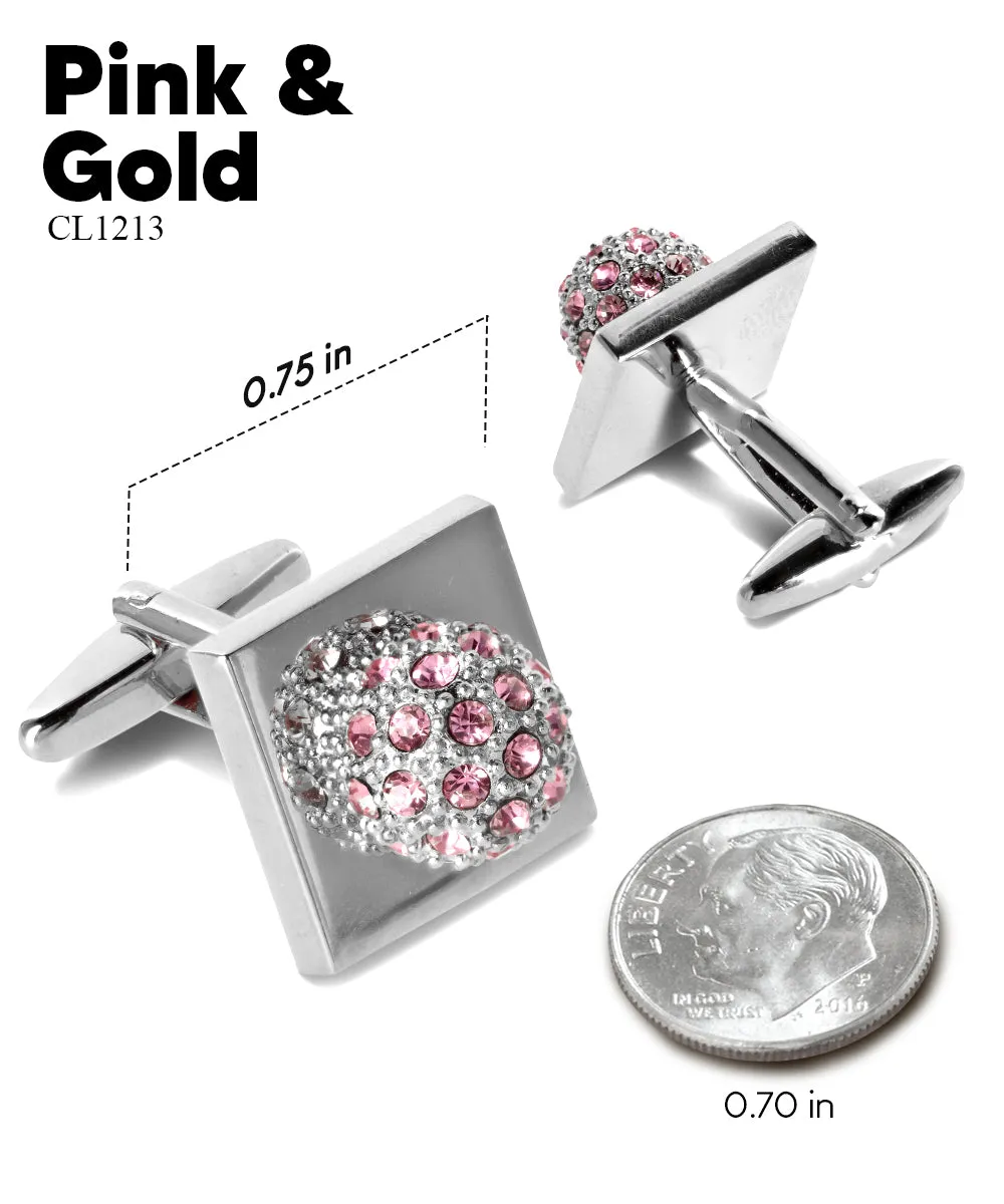 Vittorio Vico Studded Colorstone Crystal Flower Cufflinks: CL12XX Series