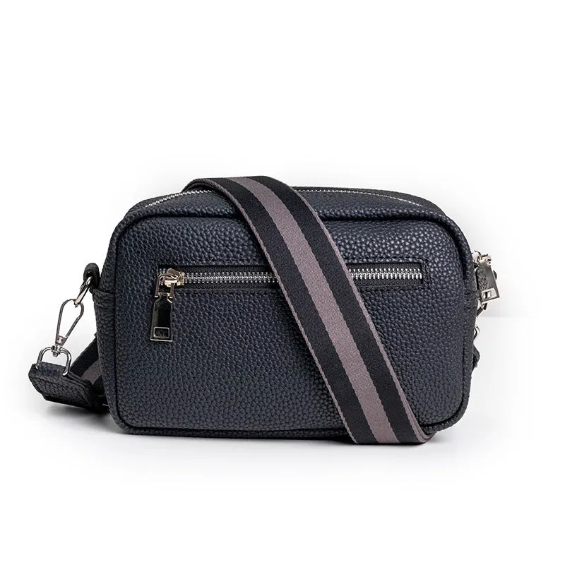Wide Shoulder-strap PU Crossbody Square Bag
