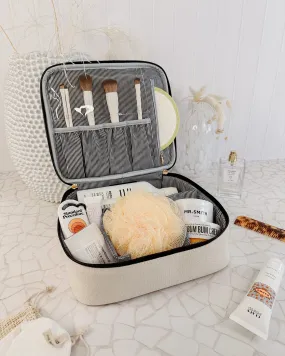 Willow Cosmetic Case in Cream Black