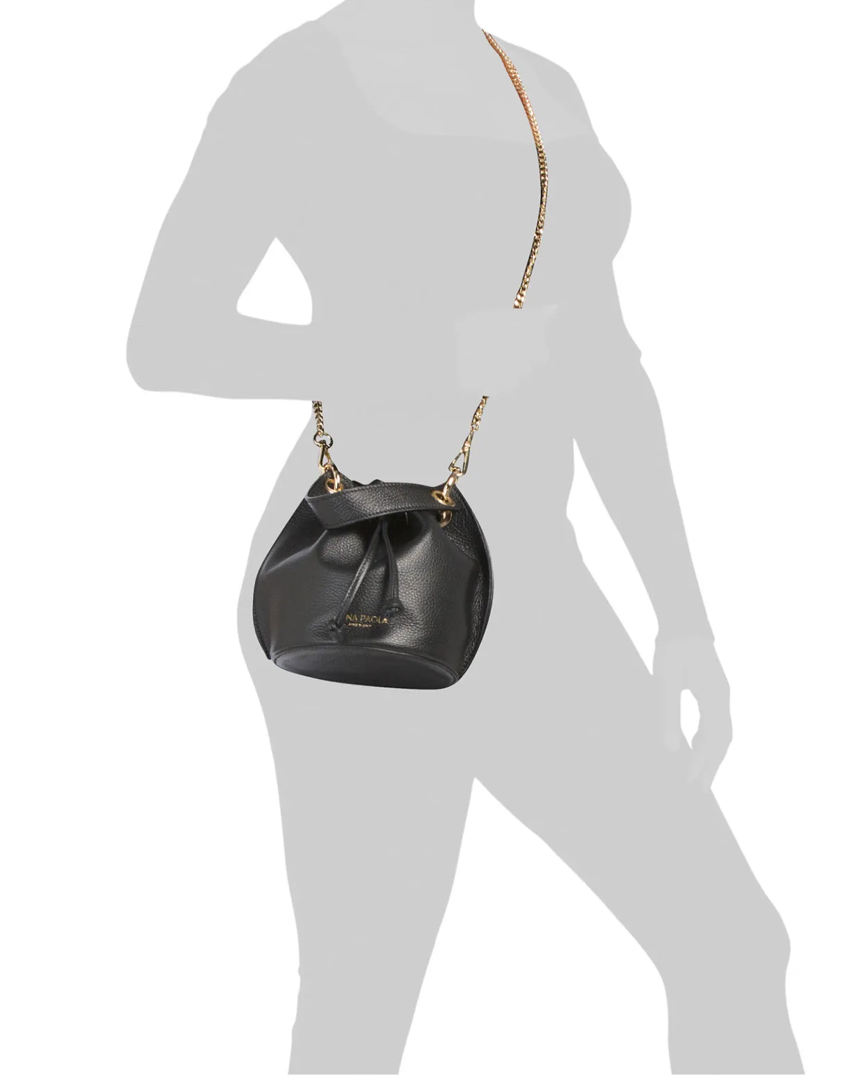 Women's Made in Italy Leather Black Crossbody Bag