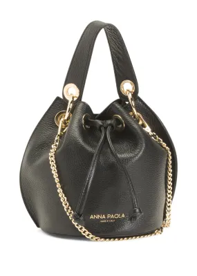 Women's Made in Italy Leather Black Crossbody Bag