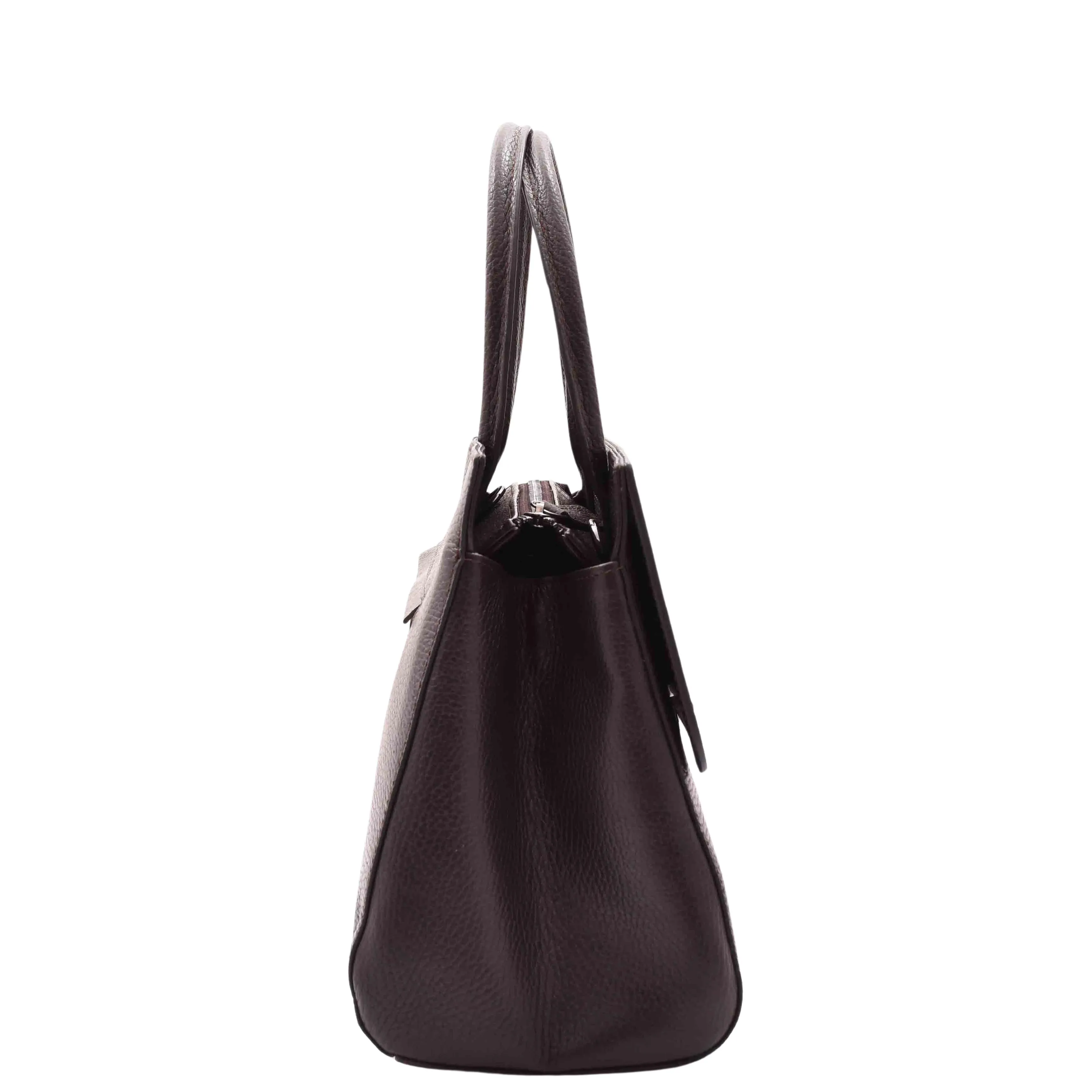 Womens Real Leather Croc Print Handbag Long Strap CAROL Brown