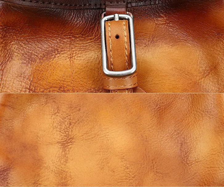 Womens Small Leather Shoulder Bag Leather Bucket Bag