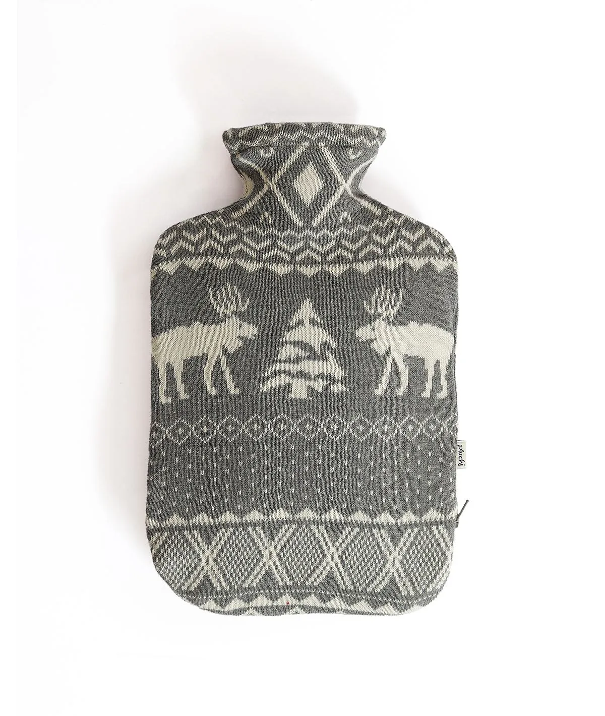 X-Citing X-Mas Cotton Knitted Hot Water Bottle Cover in Grey Color