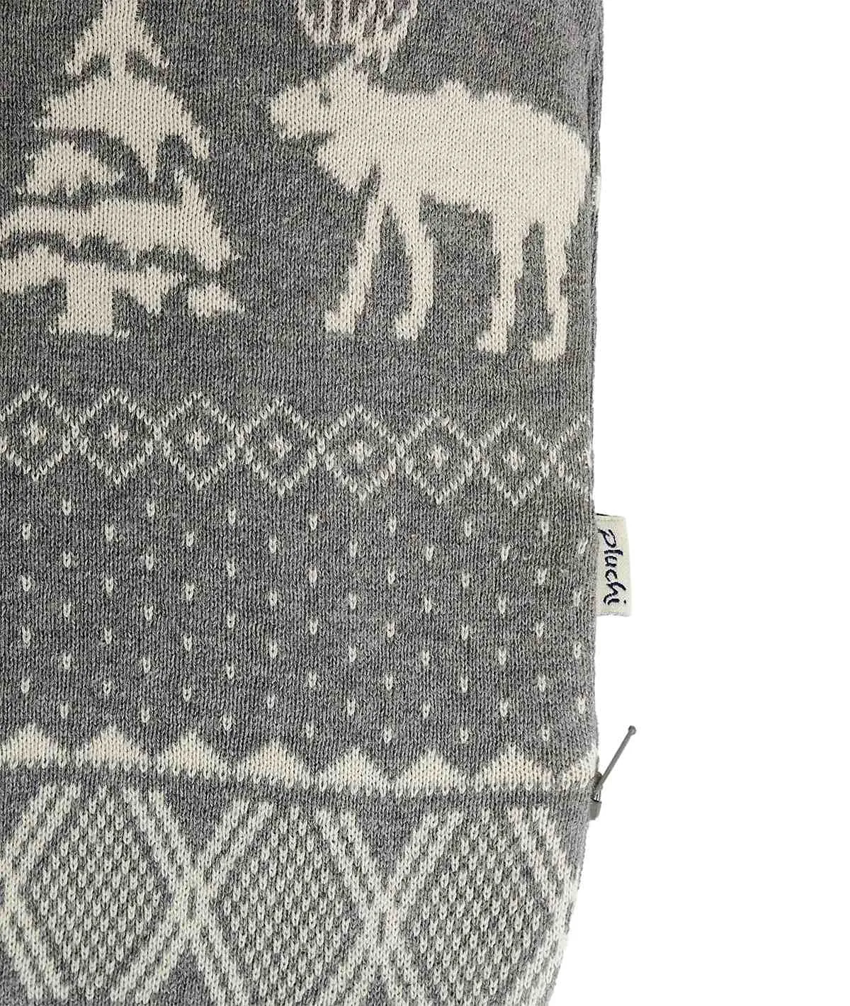 X-Citing X-Mas Cotton Knitted Hot Water Bottle Cover in Grey Color
