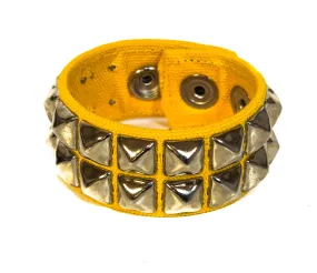 YellowCanvas Bracelet With 2 Row Pyramid