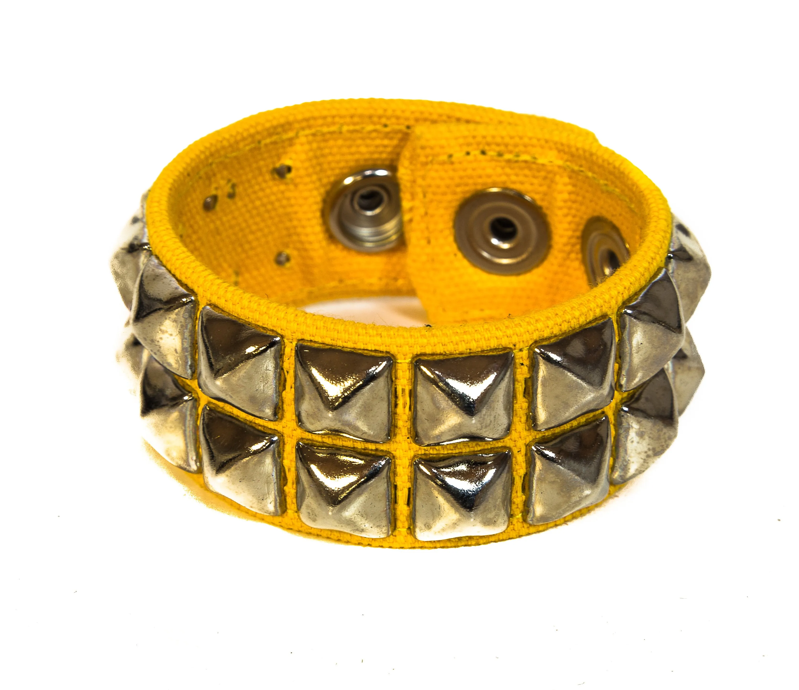 YellowCanvas Bracelet With 2 Row Pyramid