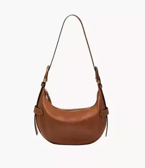 ZB1847200 - Fossil Harwell Brown Leather Hobo Bag For Women